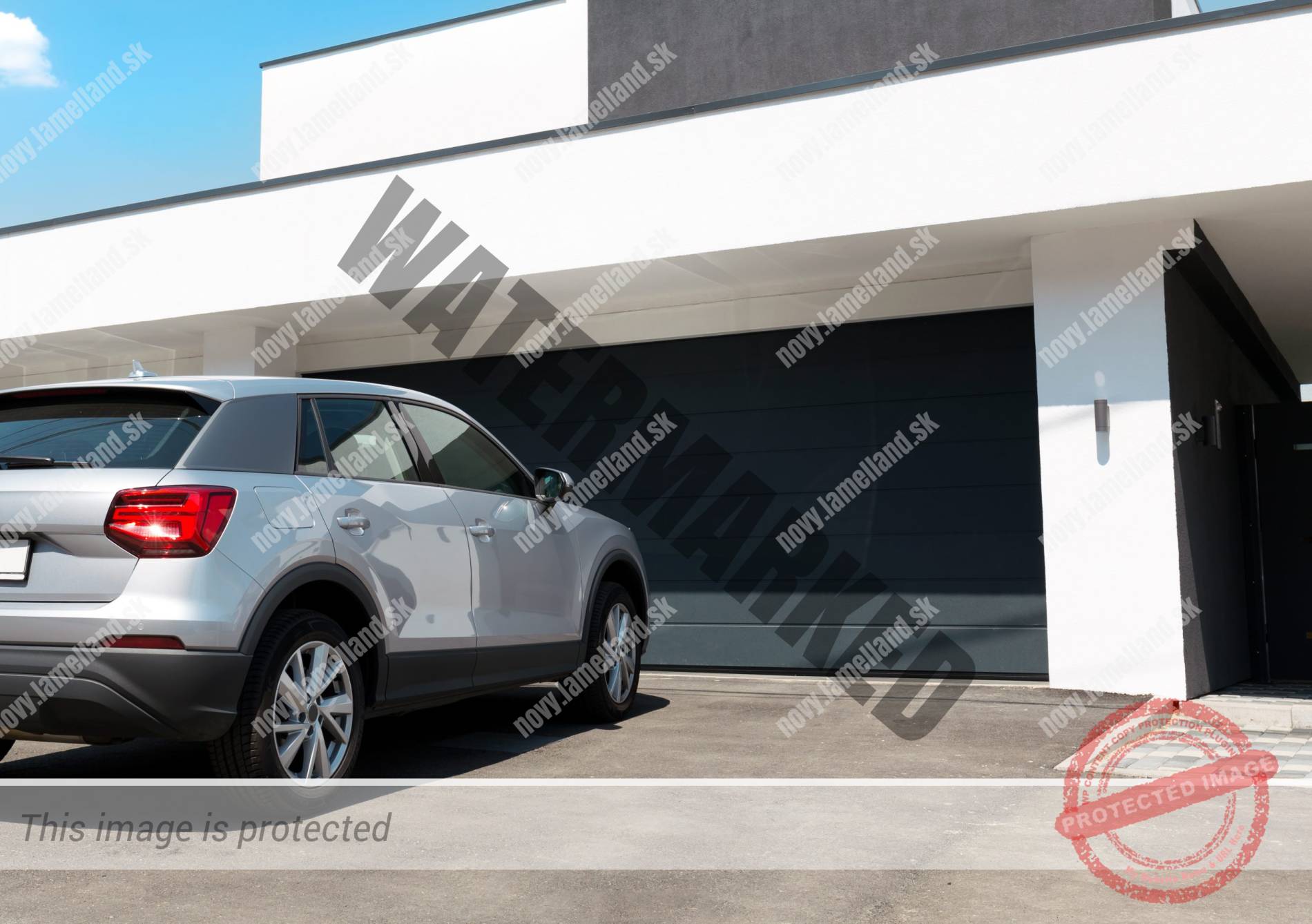 sekciova brana moderny dom bungalov garaz auto